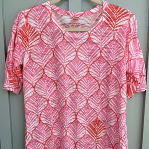 Sundance Before+Again Burnout short sleeve T-shirt split hem, Large